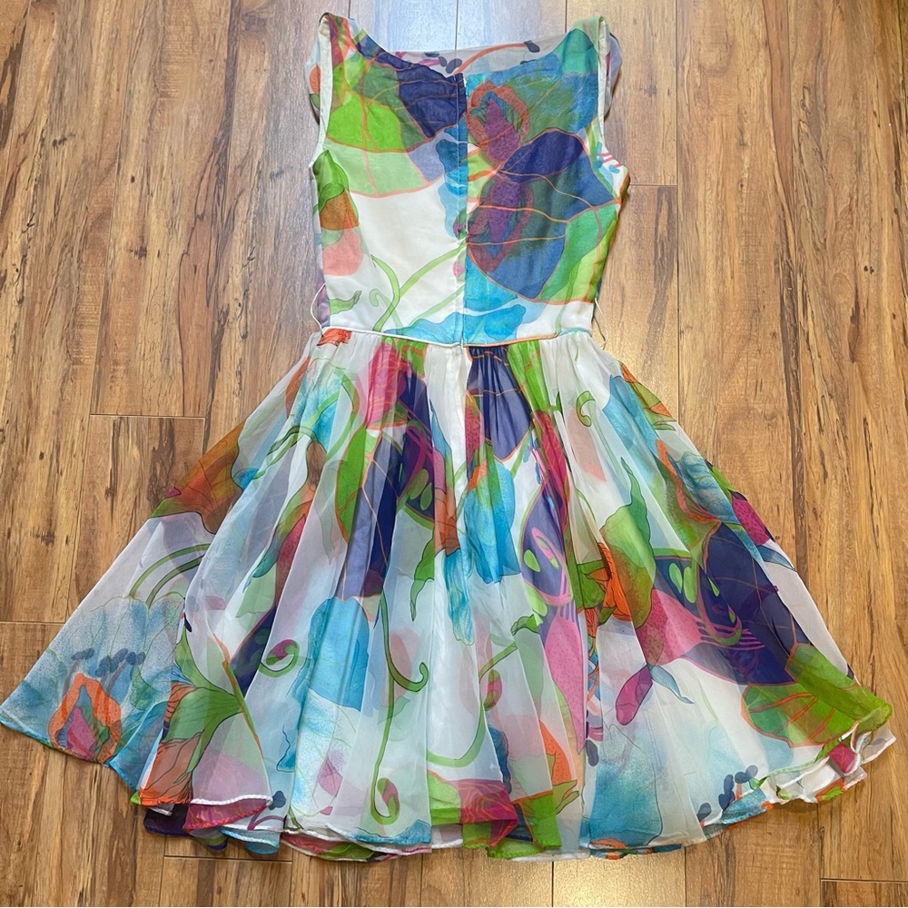 Vintage 60s Jack Bryan Dupuis Watercolor Floral Dress fits XS